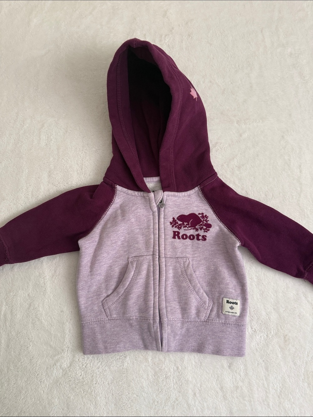 Roots Kids Lavender & Plum Hooded Zip Sweatshirt
